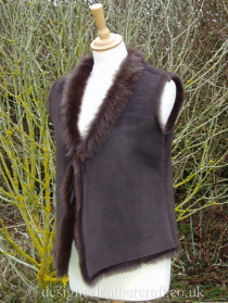Brown Toscana Shearling Vest Style Gilet